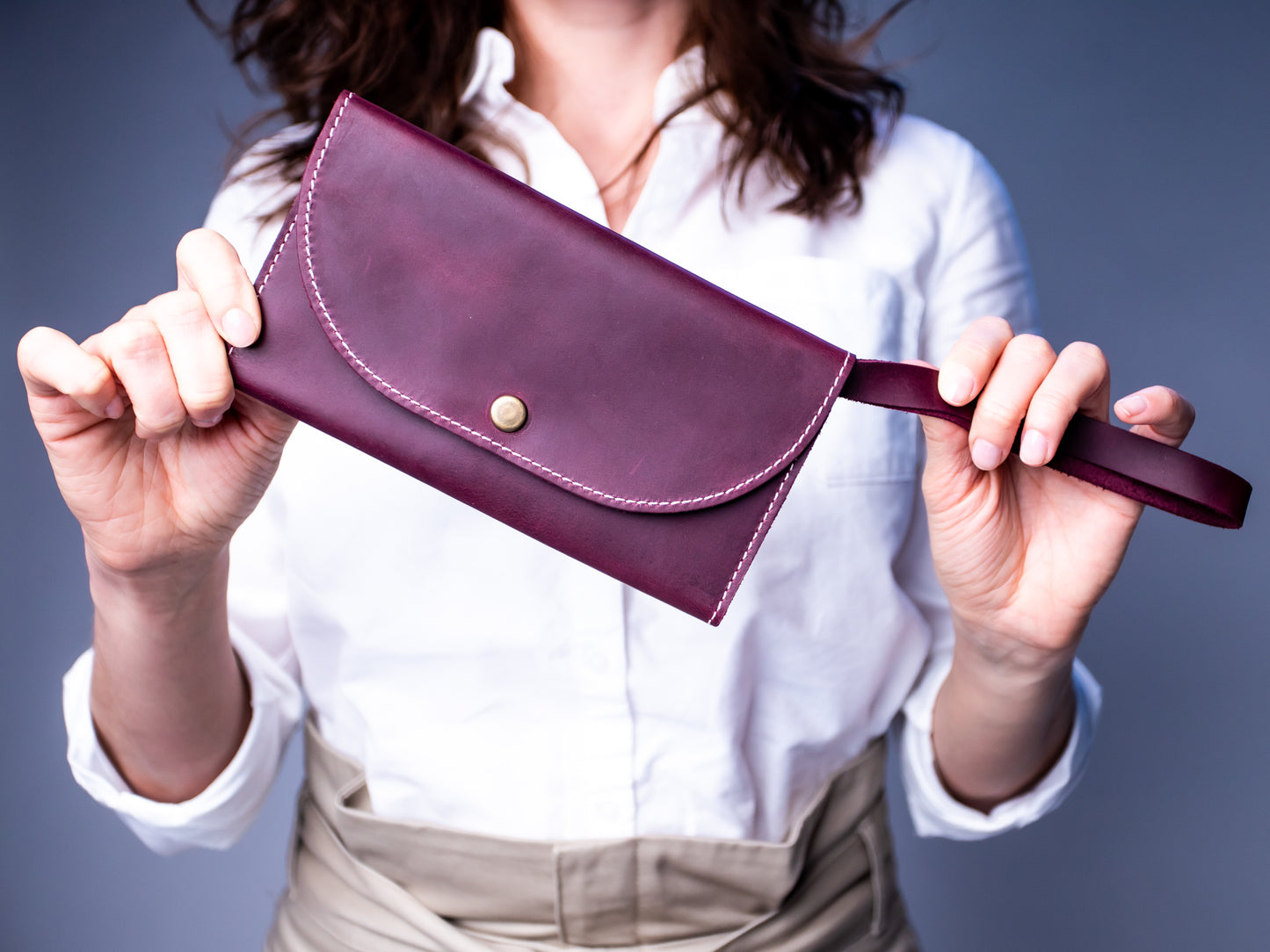 Full-Grain Leather Women's Envelope Wallet