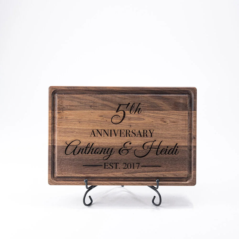 Laser Engraved Personalized Cutting buying Board Monogram 5th Anniversary FREE Anniversary