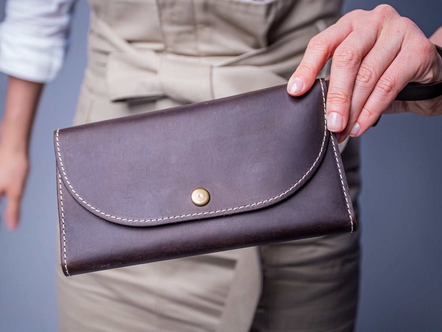 Full-Grain Leather Women's Envelope Wallet