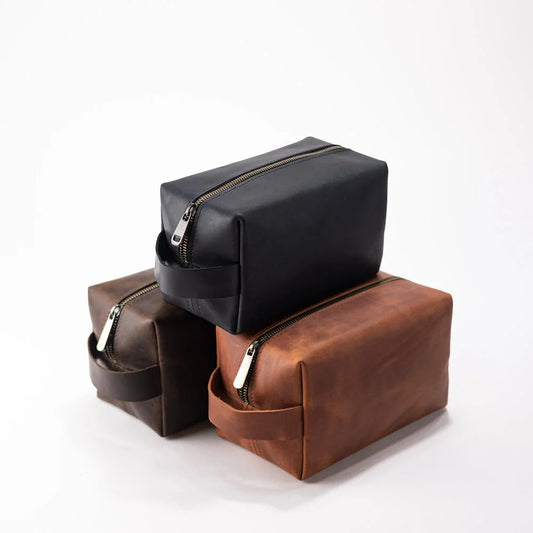Full-Grain Leather Toiletry Bag
